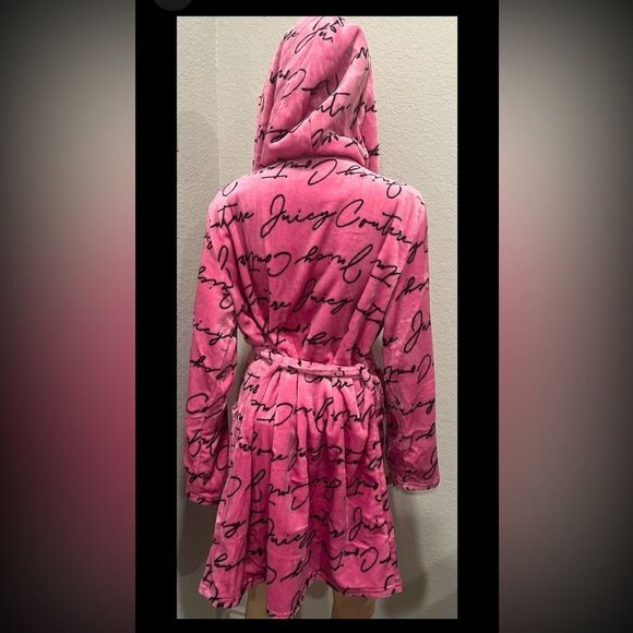 Nwt Juicy Couture logo belted, pocketed & hooded soft plush robe - Picture 3 of 3